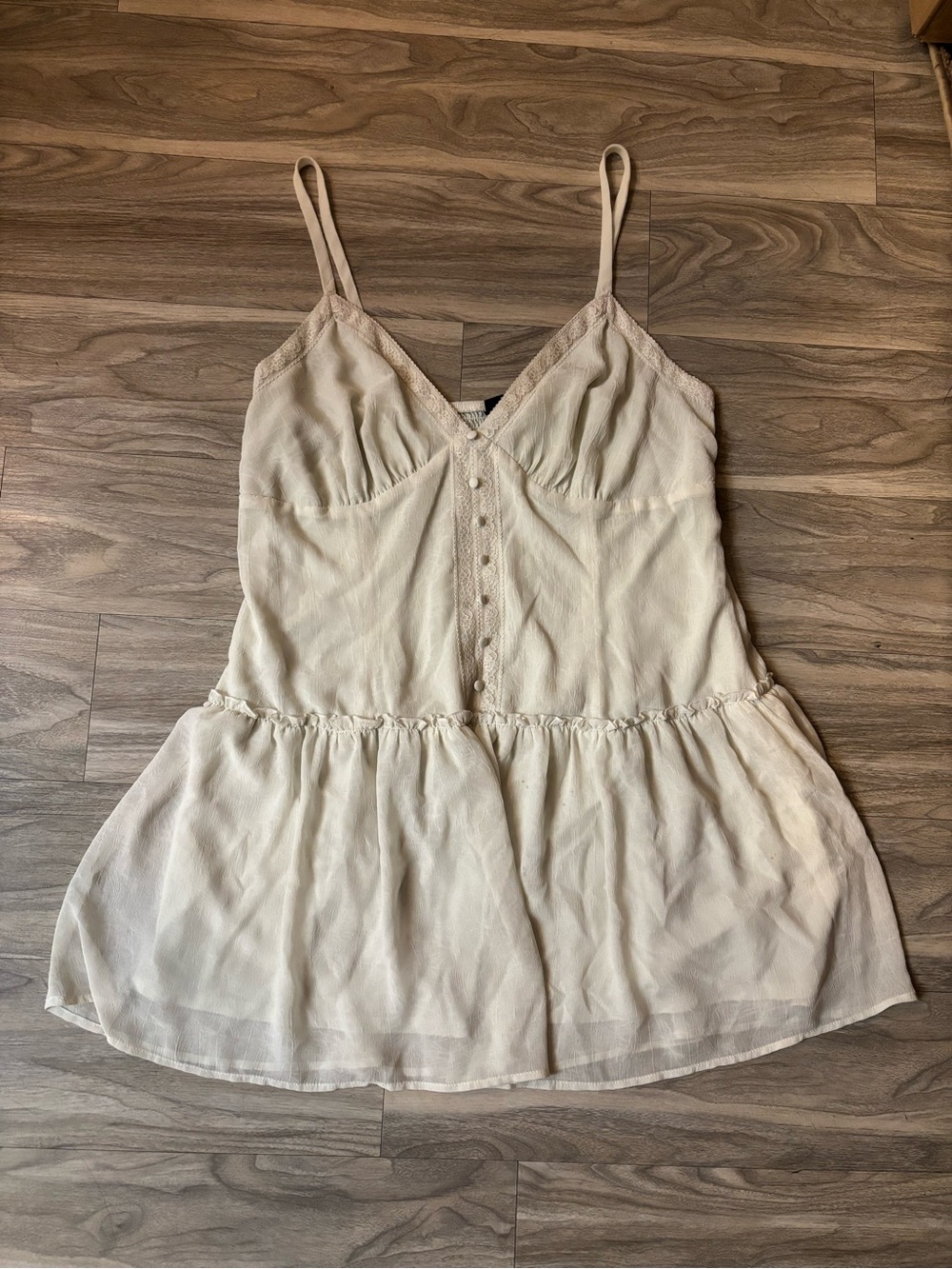 wild fable Cream Spaghetti Strap Babydoll Camisole